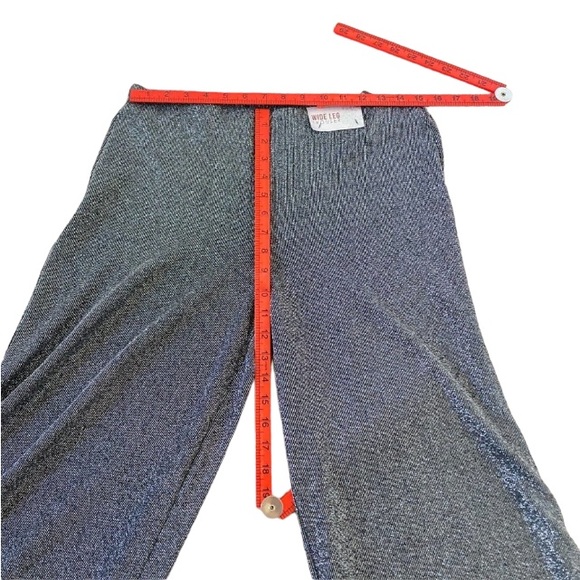 BNWT Roman Women's Silver Shimmer Stretch Pull-on Wide Leg Trousers Size 14 - Picture 5 of 14